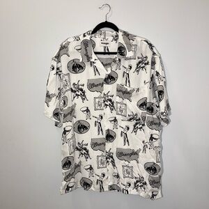 Wrangler White Short Sleeve Collared Button Down Western Shirt NWT Men’s Large